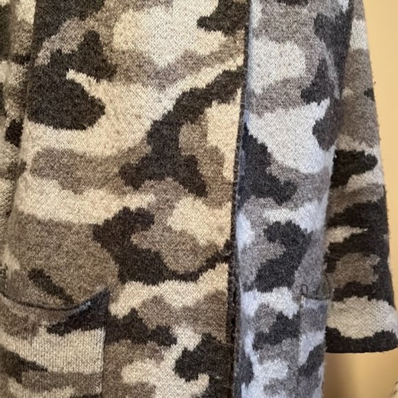 Christian Siriano open front long camo cardigan with pockets fits sz 16 - Picture 5 of 7